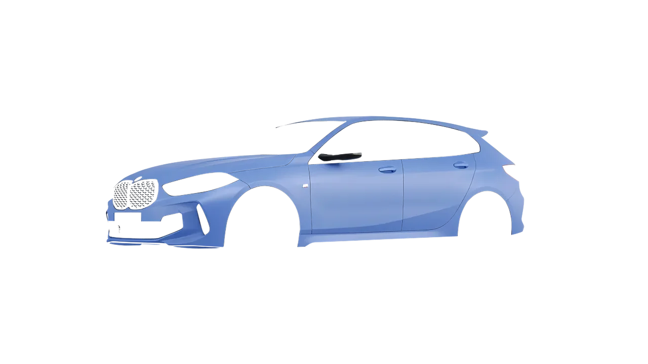 BMW M135I 2022 wrapped in Dreamline Blue (Avery Dennison SW900-616-O), front three-quarter view