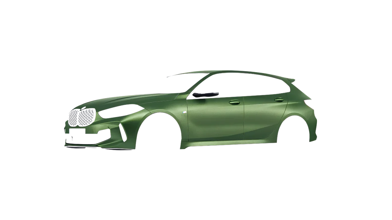 BMW M135I 2022 wrapped in Apple Green (Avery Dennison SW900-745-M), front three-quarter view