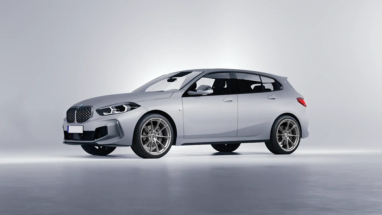 BMW M135I 2022 on HRE Performance Wheels P204 forged wheels, front three-quarter view