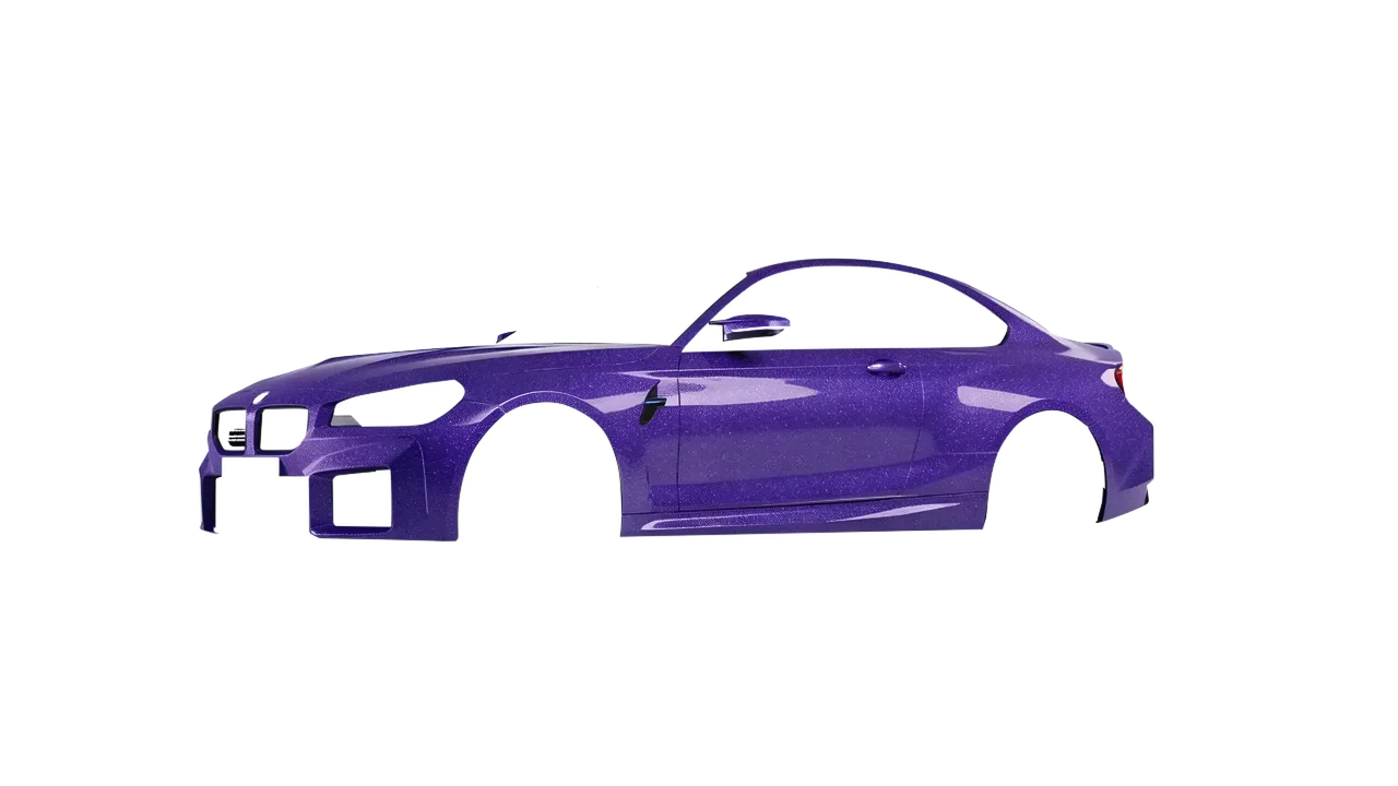 BMW M2 2022 wrapped in Purple (Avery Dennison SW900-587-D), front three-quarter view