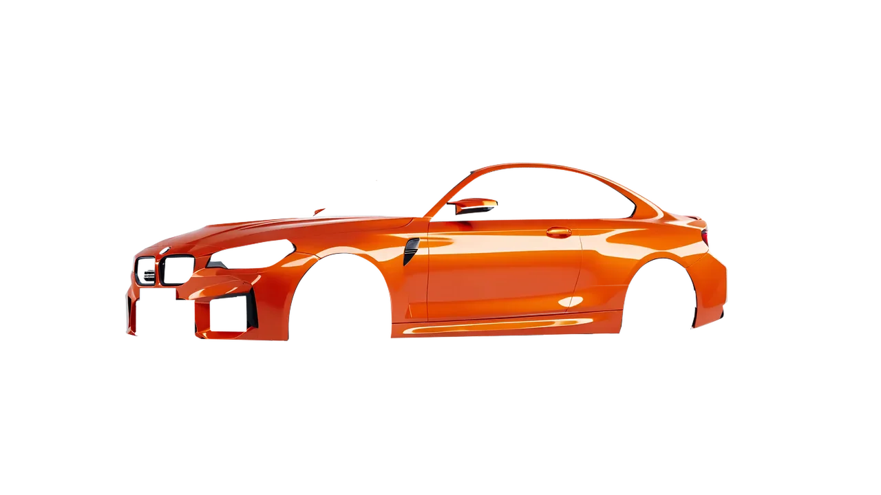 BMW M2 2022 wrapped in Fiery Orange (3M G364), front three-quarter view
