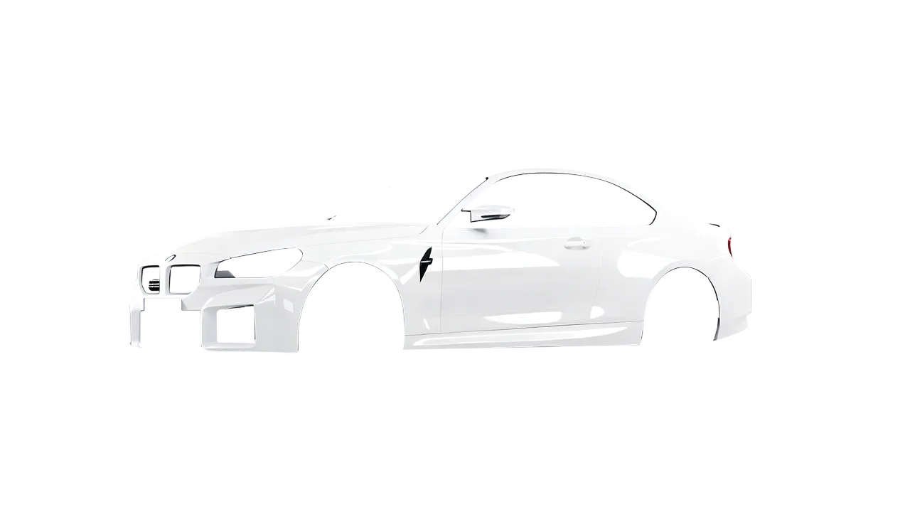 BMW M2 2022 wrapped in Gloss White (3M G10), front three-quarter view