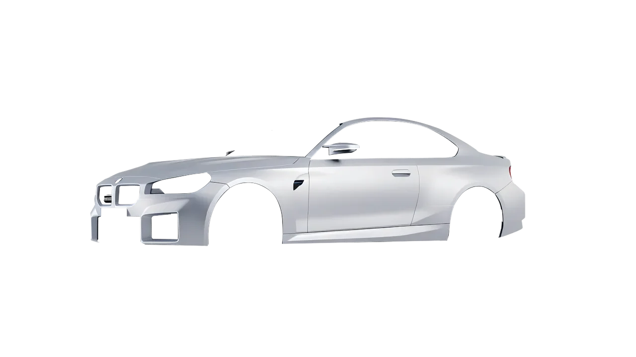 BMW M2 2022 wrapped in Matte Silver (3M M21), front three-quarter view