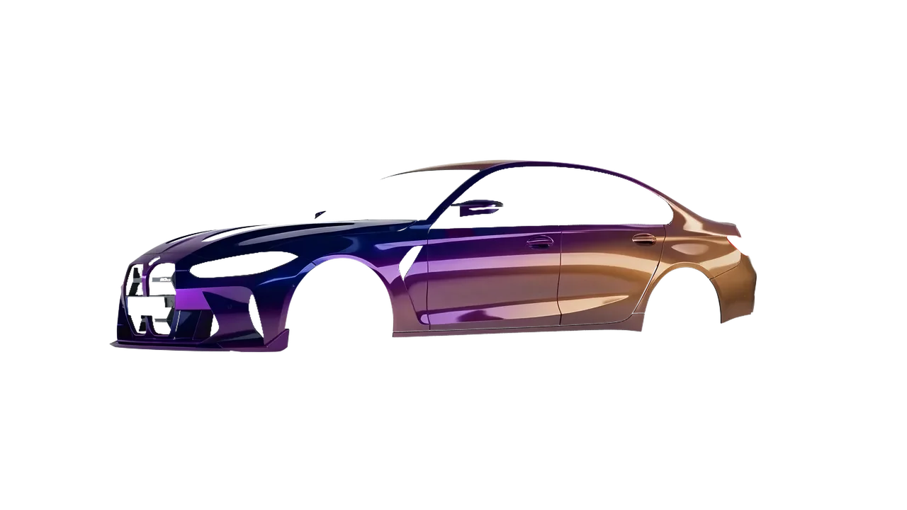 BMW M3 CS 2023 wrapped in Gloss Flip Deep Space (3M GP278), front three-quarter view