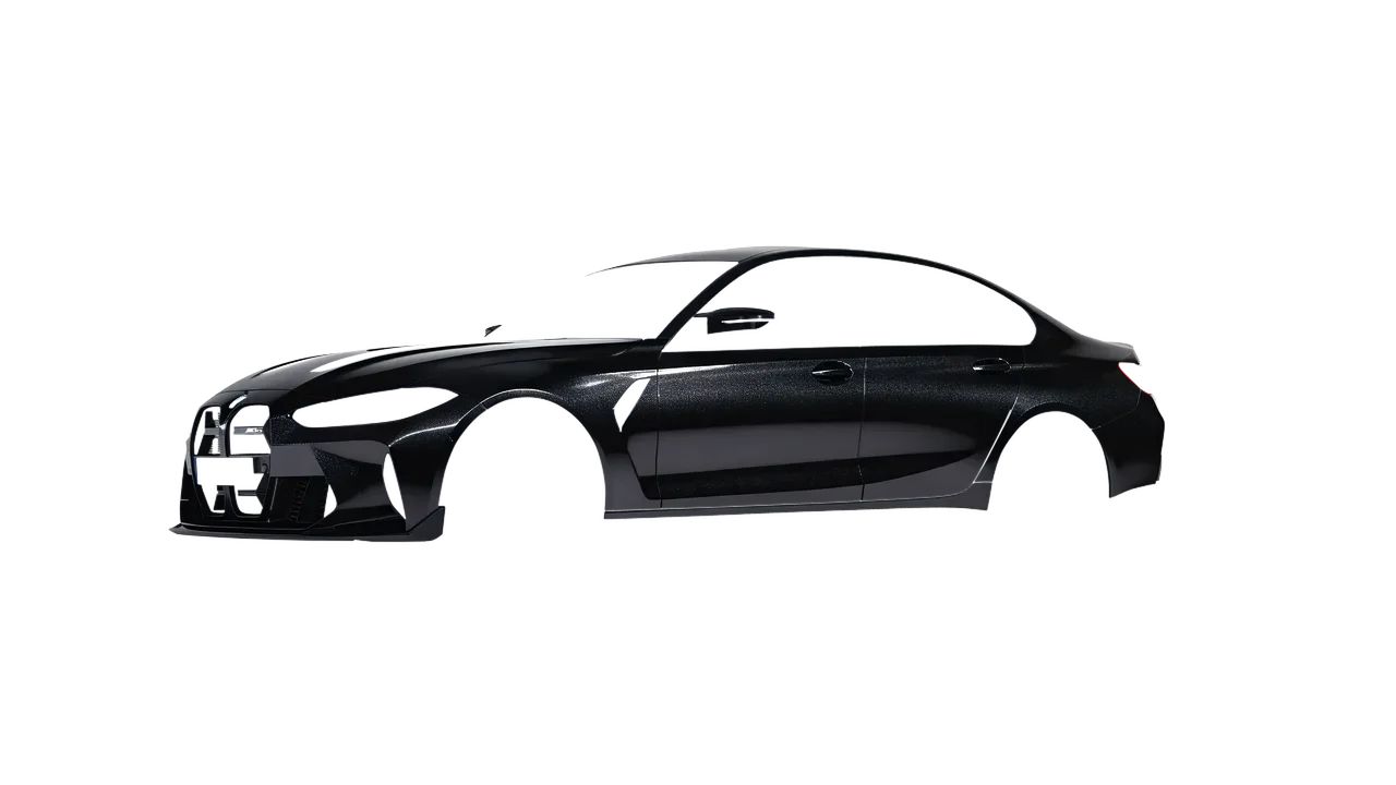 BMW M3 CS 2023 wrapped in Mystery Black (Avery Dennison SW900-184-M), front three-quarter view