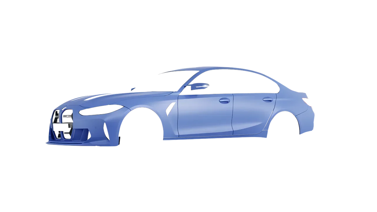 BMW M3 CS 2023 wrapped in Dreamline Blue (Avery Dennison SW900-616-O), front three-quarter view