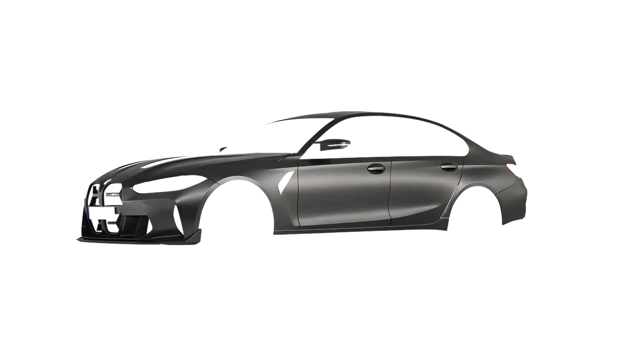BMW M3 CS 2023 wrapped in Black Rock Grey (Avery Dennison SW900-823-M), front three-quarter view