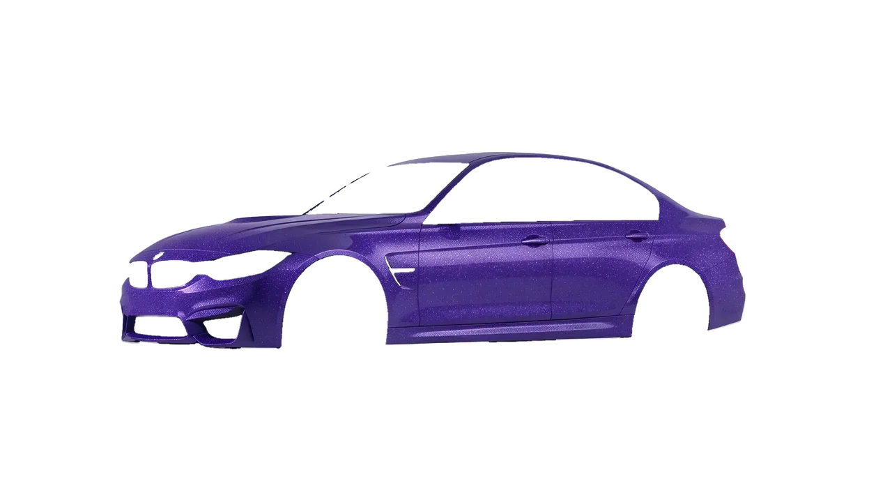 BMW M3 (F80) 2018 wrapped in Purple (Avery Dennison SW900-587-D), front three-quarter view