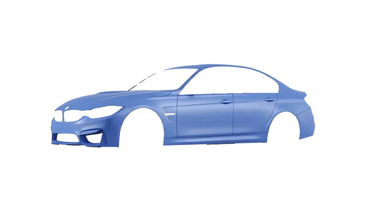 BMW M3 (F80) 2018 wrapped in Dreamline Blue (Avery Dennison SW900-616-O), front three-quarter view