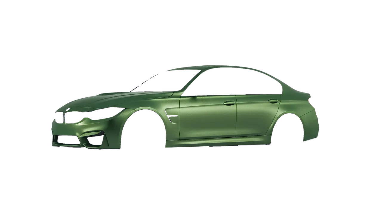 BMW M3 (F80) 2018 wrapped in Apple Green (Avery Dennison SW900-745-M), front three-quarter view