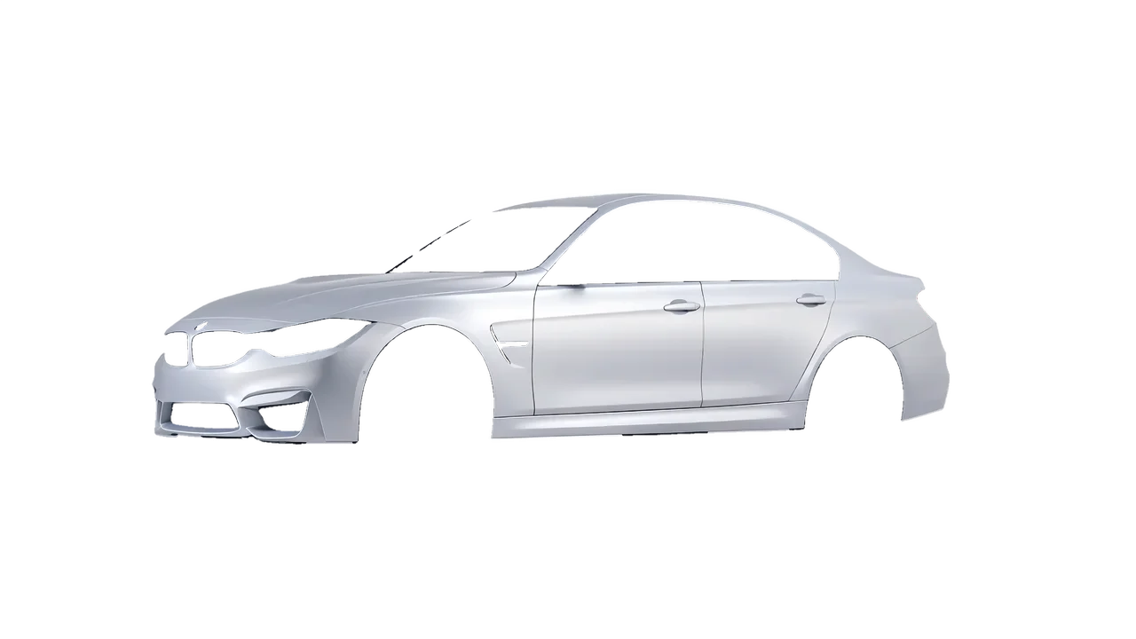 BMW M3 (F80) 2018 wrapped in Matte Silver (3M M21), front three-quarter view