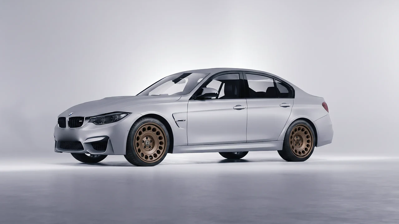 BMW M3 (F80) 2018 on HRE Performance Wheels 037-GTM forged wheels, front three-quarter view