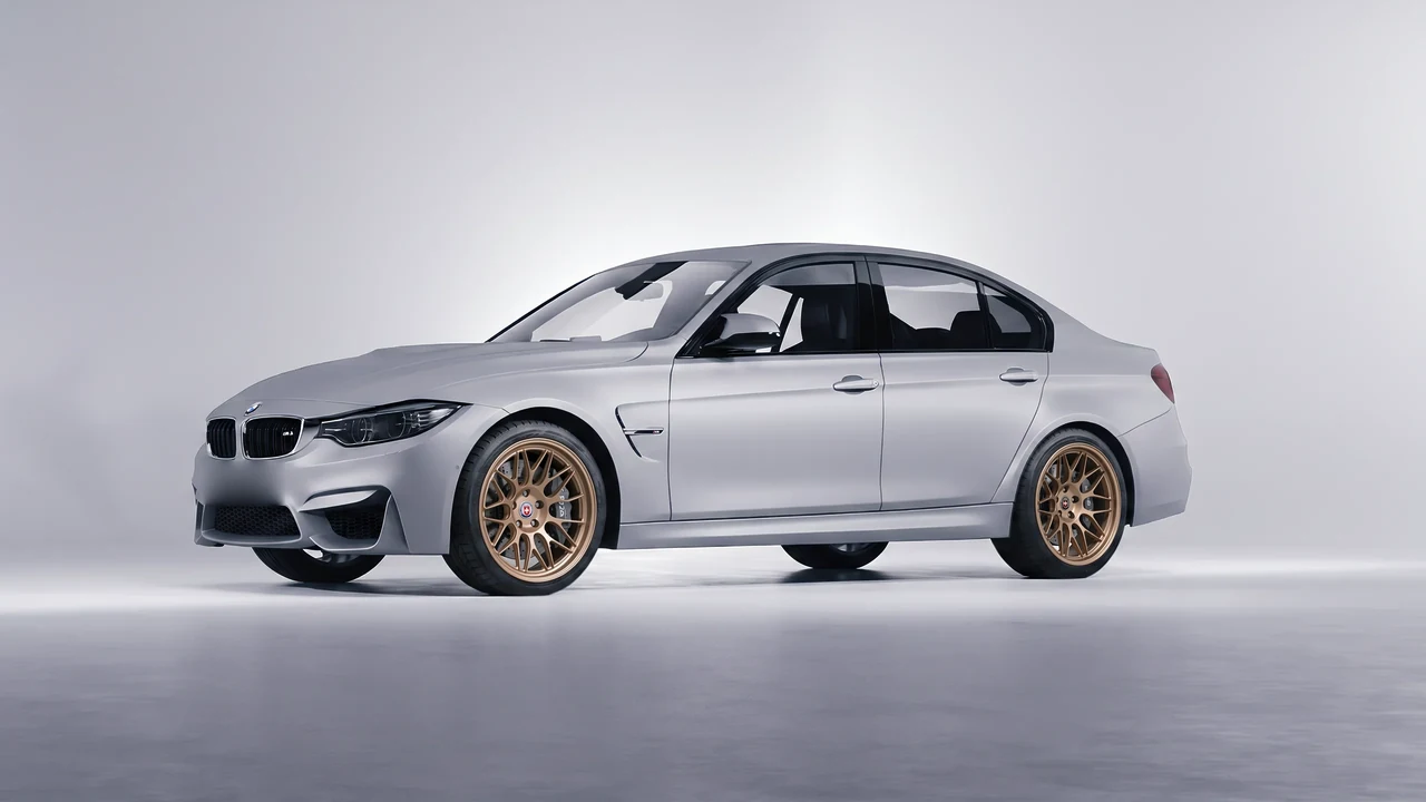 BMW M3 (F80) 2018 on HRE Performance Wheels 300-GTS forged wheels, front three-quarter view