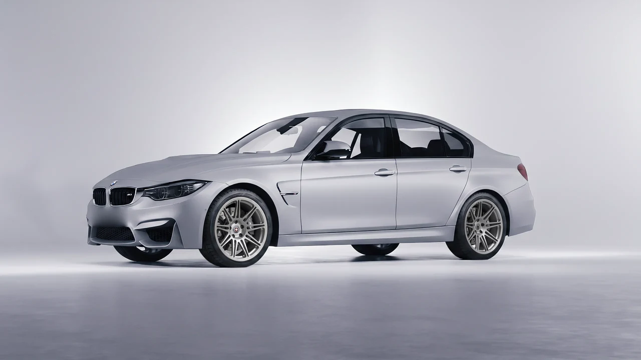 BMW M3 (F80) 2018 on HRE Performance Wheels 301M forged wheels, front three-quarter view