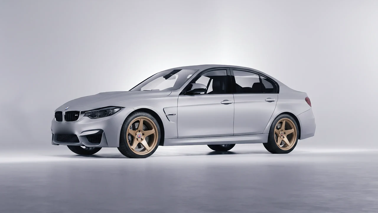 BMW M3 (F80) 2018 on HRE Performance Wheels 305-GTS forged wheels, front three-quarter view