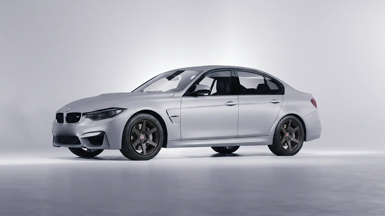 BMW M3 (F80) 2018 on HRE Performance Wheels 306-GT forged wheels, front three-quarter view