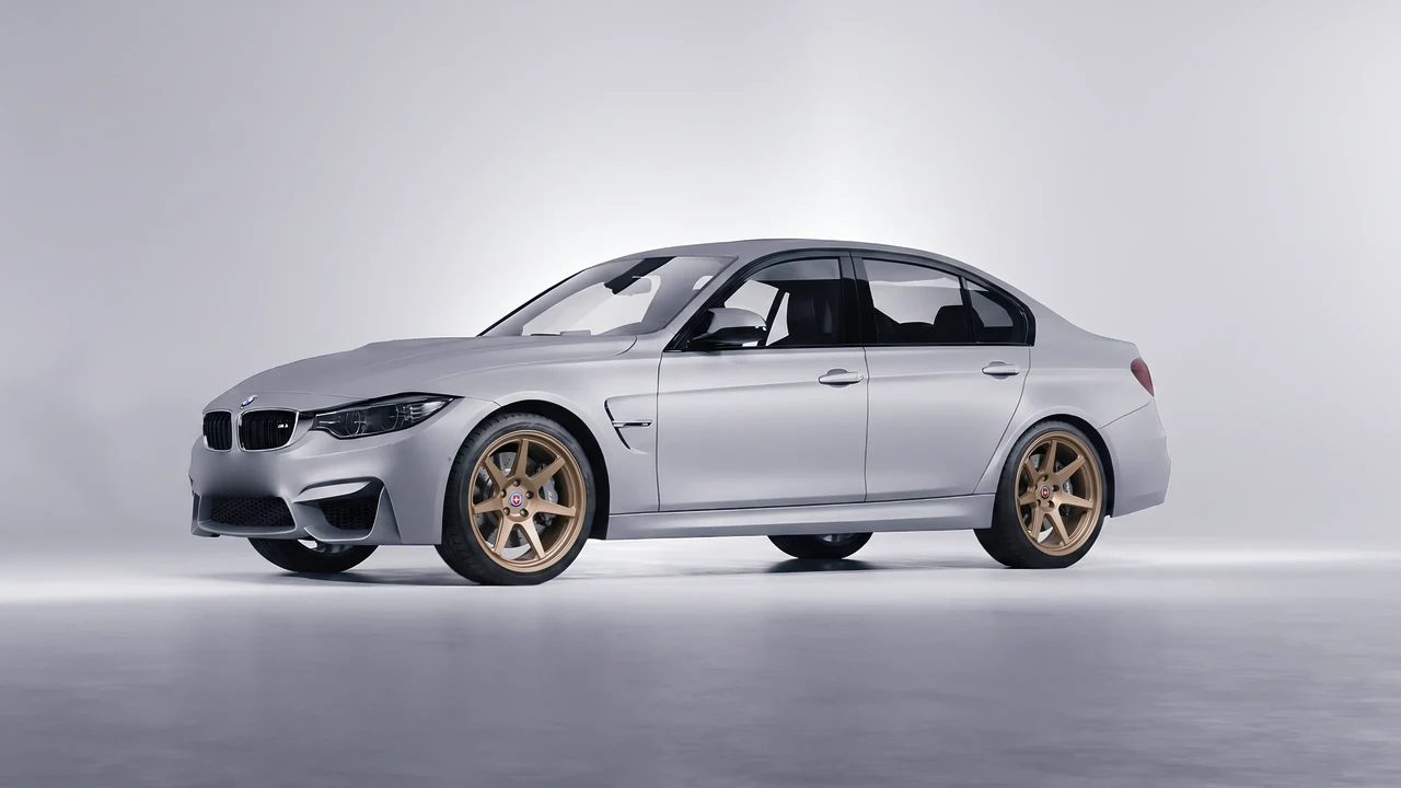 BMW M3 (F80) 2018 on HRE Performance Wheels 307-GTS forged wheels, front three-quarter view