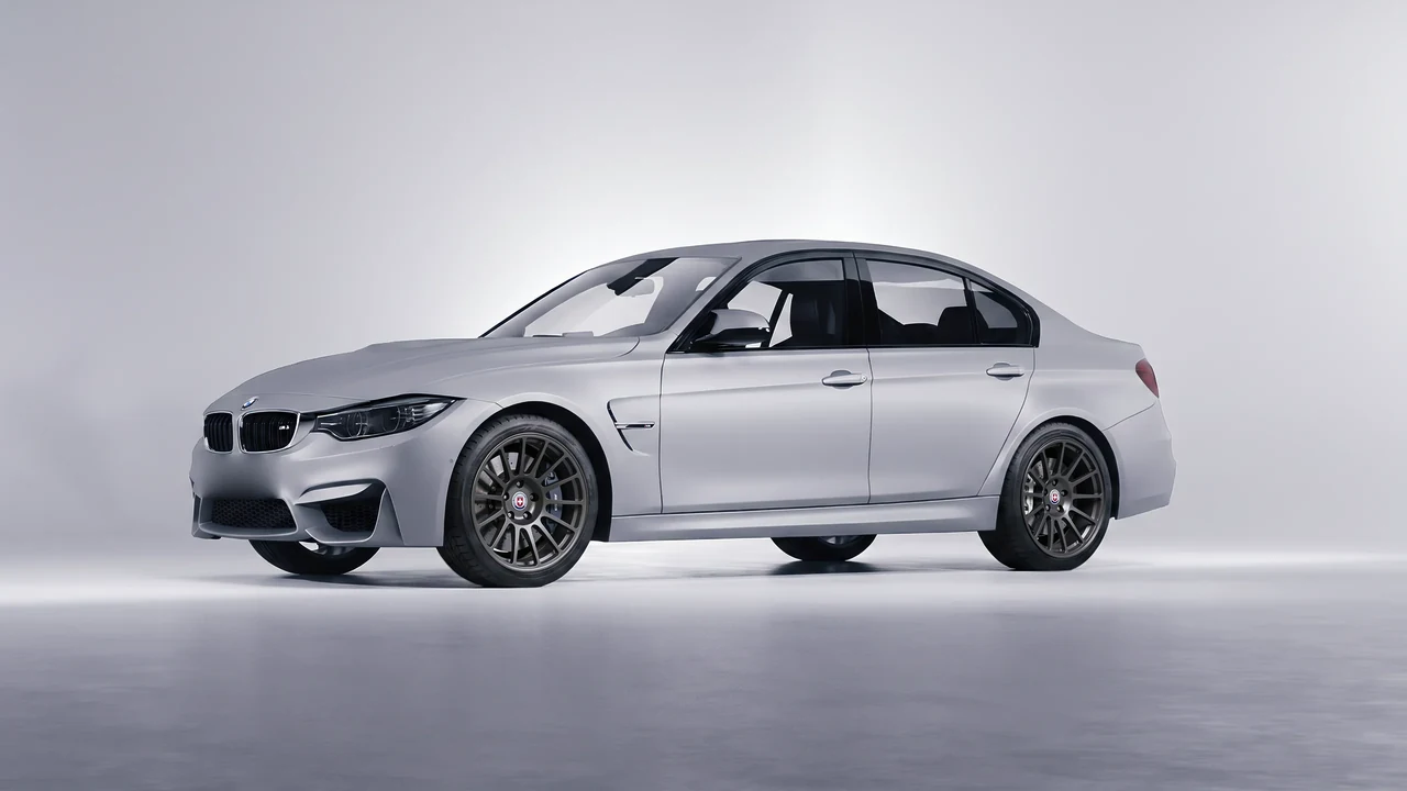 BMW M3 (F80) 2018 on HRE Performance Wheels 313-GT forged wheels, front three-quarter view