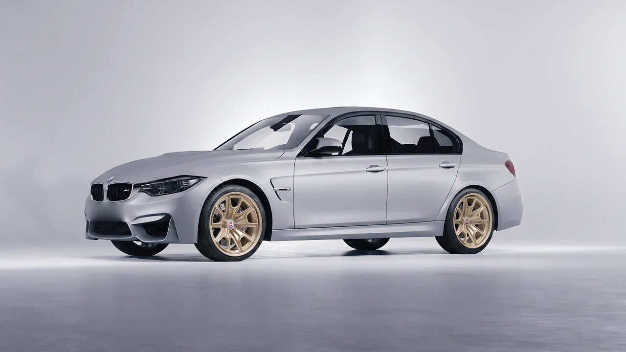 BMW M3 (F80) 2018 on HRE Performance Wheels 427M forged wheels, front three-quarter view