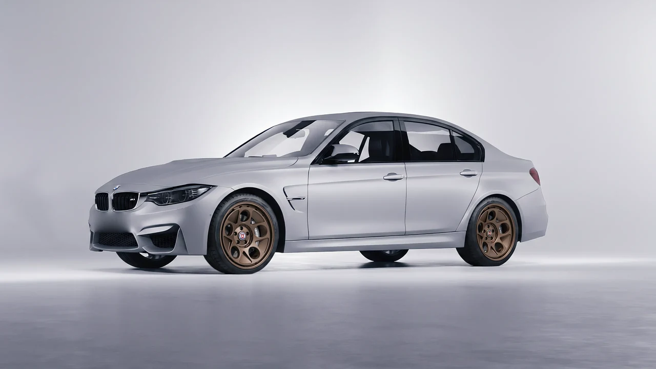 BMW M3 (F80) 2018 on HRE Performance Wheels 454-GTM forged wheels, front three-quarter view