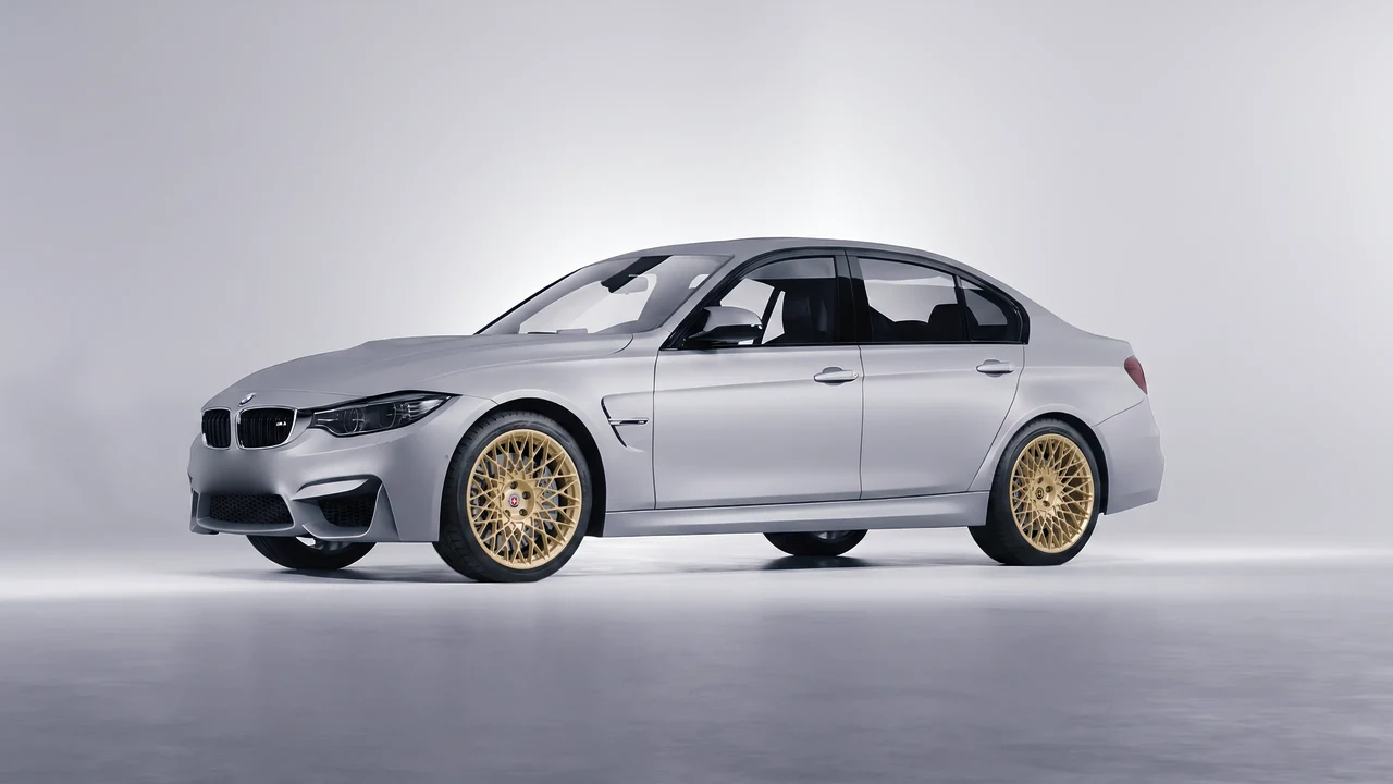 BMW M3 (F80) 2018 on HRE Performance Wheels 501M forged wheels, front three-quarter view