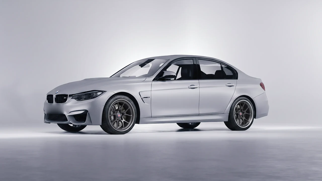 BMW M3 (F80) 2018 on HRE Performance Wheels 521 forged wheels, front three-quarter view