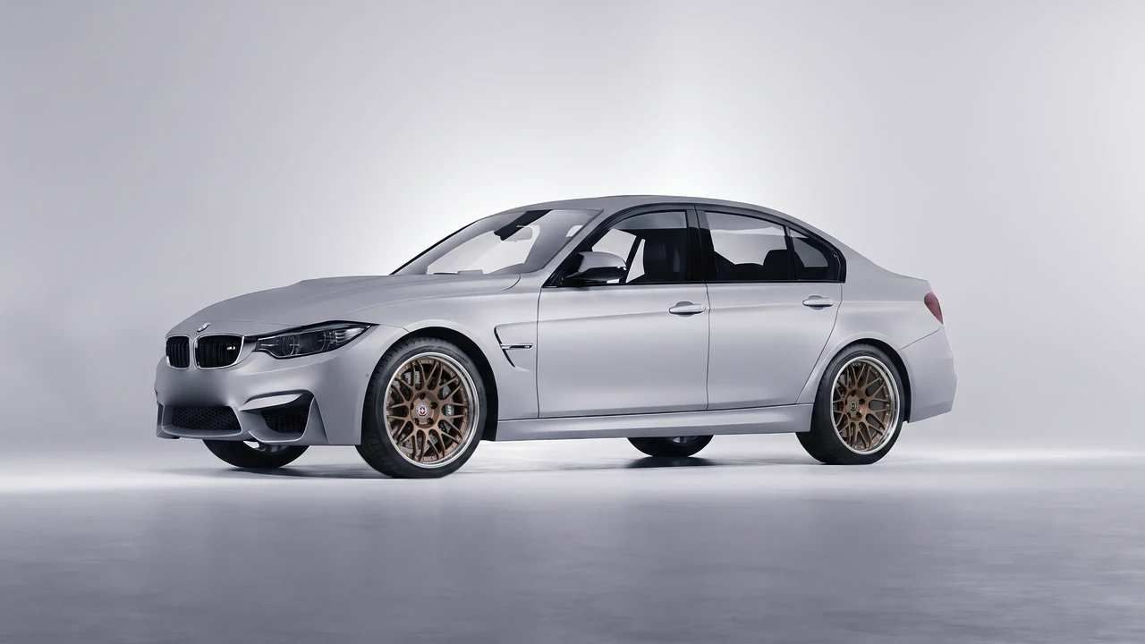 BMW M3 (F80) 2018 on HRE Performance Wheels C100 forged wheels, front three-quarter view