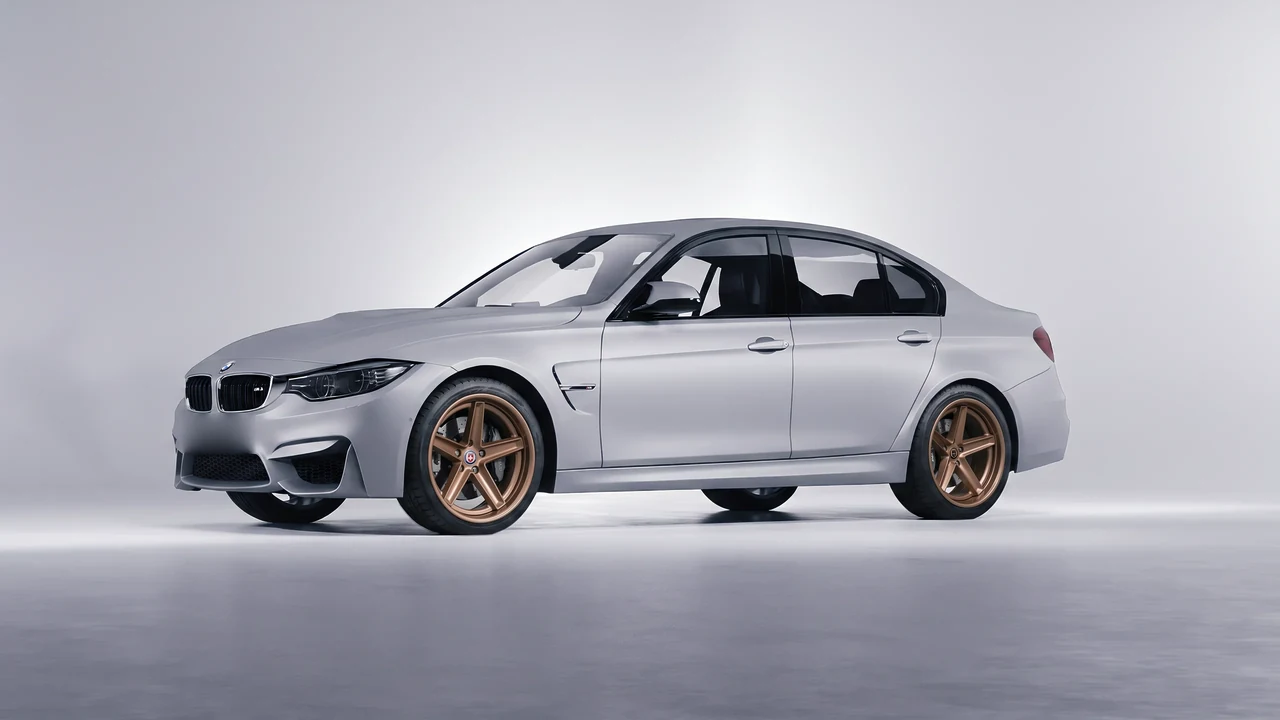 BMW M3 (F80) 2018 on HRE Performance Wheels Tusk forged wheels, front three-quarter view