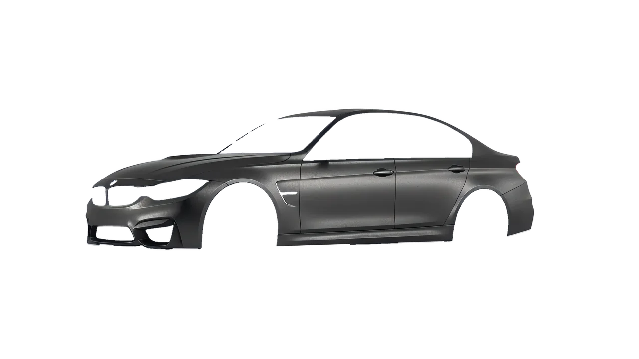 BMW M3 (F80) 2018 wrapped in Black Rock Grey (Avery Dennison SW900-823-M), front three-quarter view