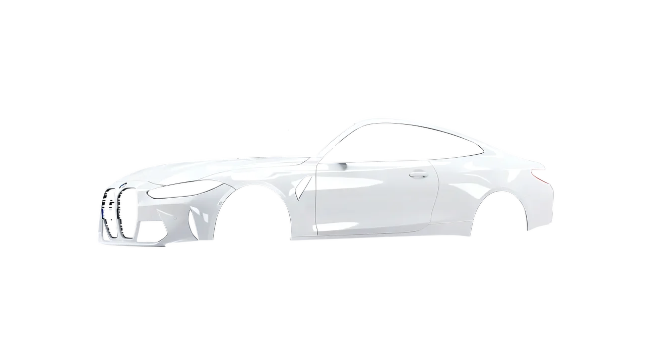 BMW M4 Coupe 2024 wrapped in Gloss White (3M G10), front three-quarter view