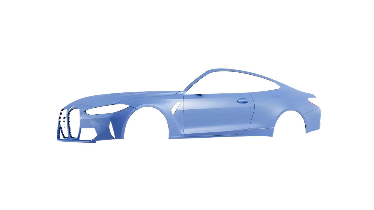 BMW M4 Coupe 2024 wrapped in Dreamline Blue (Avery Dennison SW900-616-O), front three-quarter view