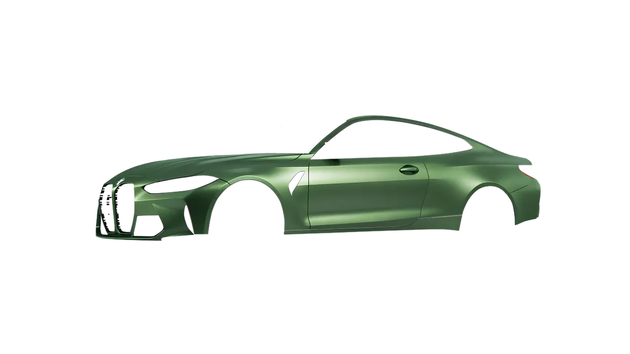 BMW M4 Coupe 2024 wrapped in Apple Green (Avery Dennison SW900-745-M), front three-quarter view
