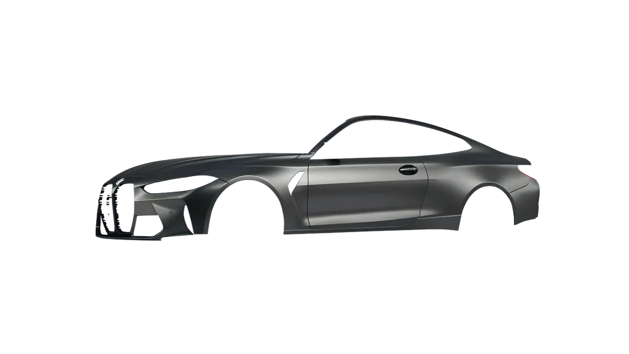 BMW M4 Coupe 2024 wrapped in Black Rock Grey (Avery Dennison SW900-823-M), front three-quarter view