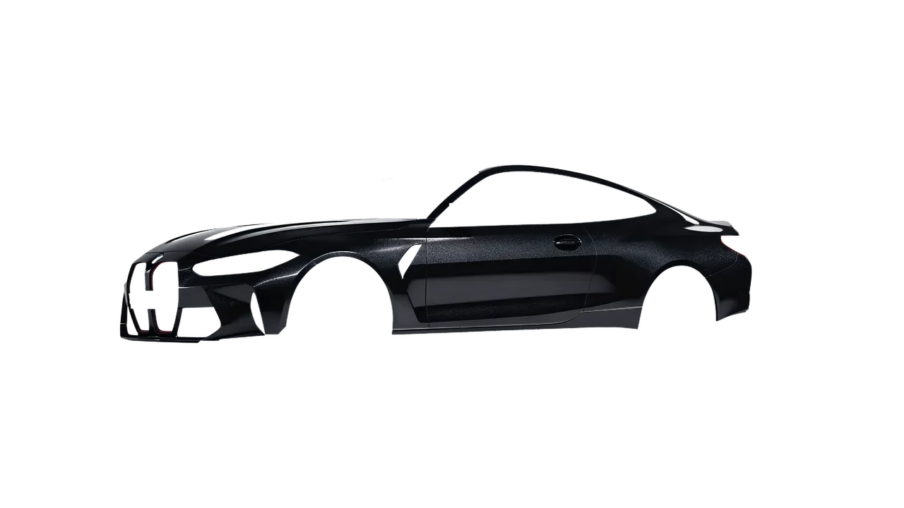 BMW M4 CSL 2022 wrapped in Mystery Black (Avery Dennison SW900-184-M), front three-quarter view