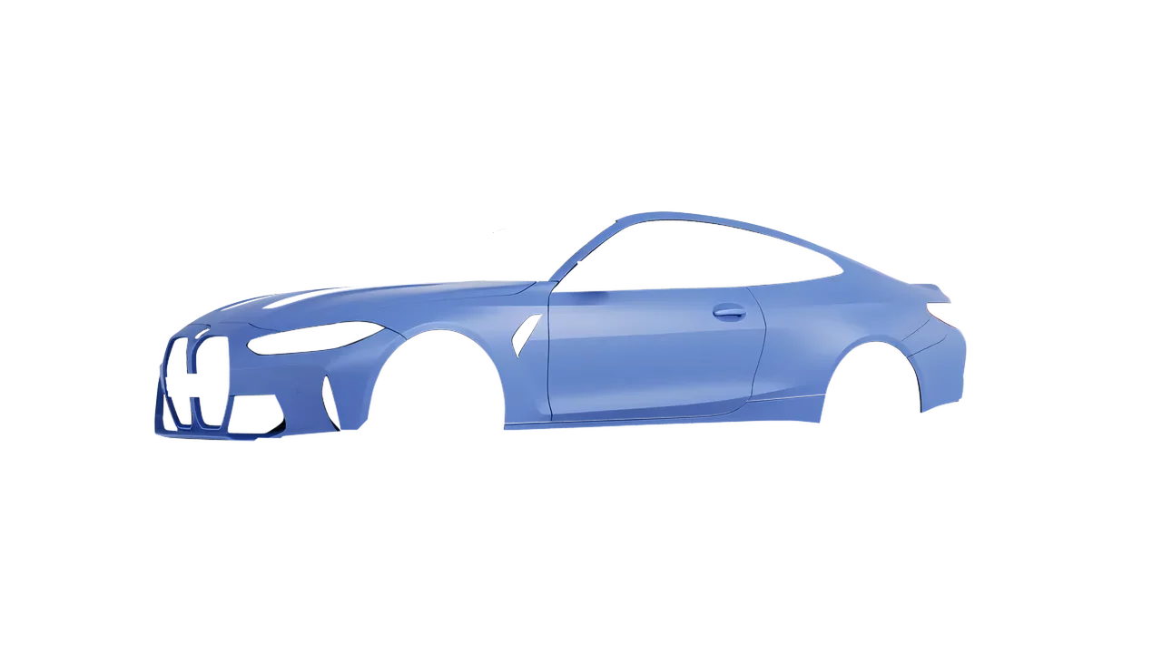 BMW M4 CSL 2022 wrapped in Dreamline Blue (Avery Dennison SW900-616-O), front three-quarter view
