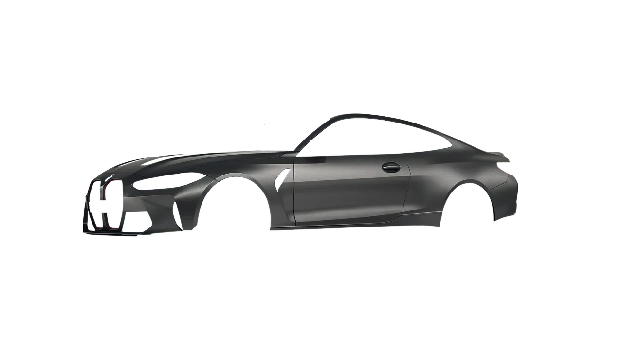 BMW M4 CSL 2022 wrapped in Black Rock Grey (Avery Dennison SW900-823-M), front three-quarter view