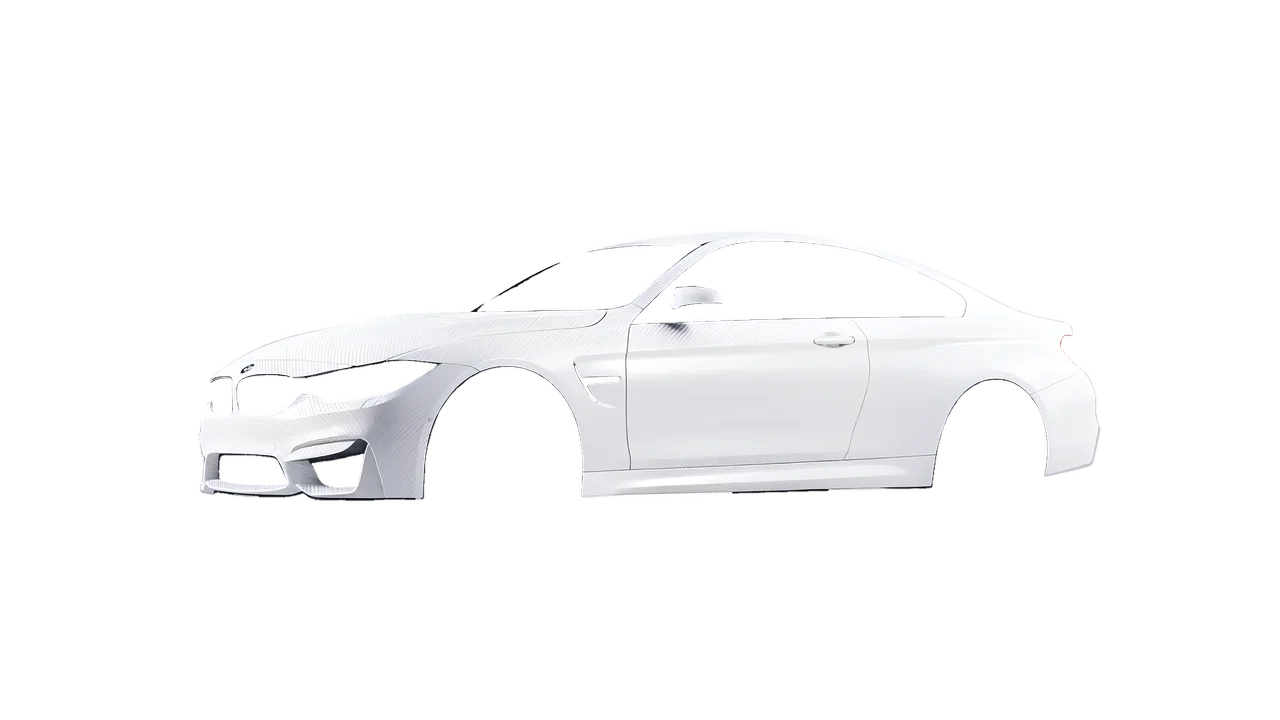 BMW M4 (F82) 2018 wrapped in Carbon Fiber White (Avery Dennison SW900-115-X), front three-quarter view