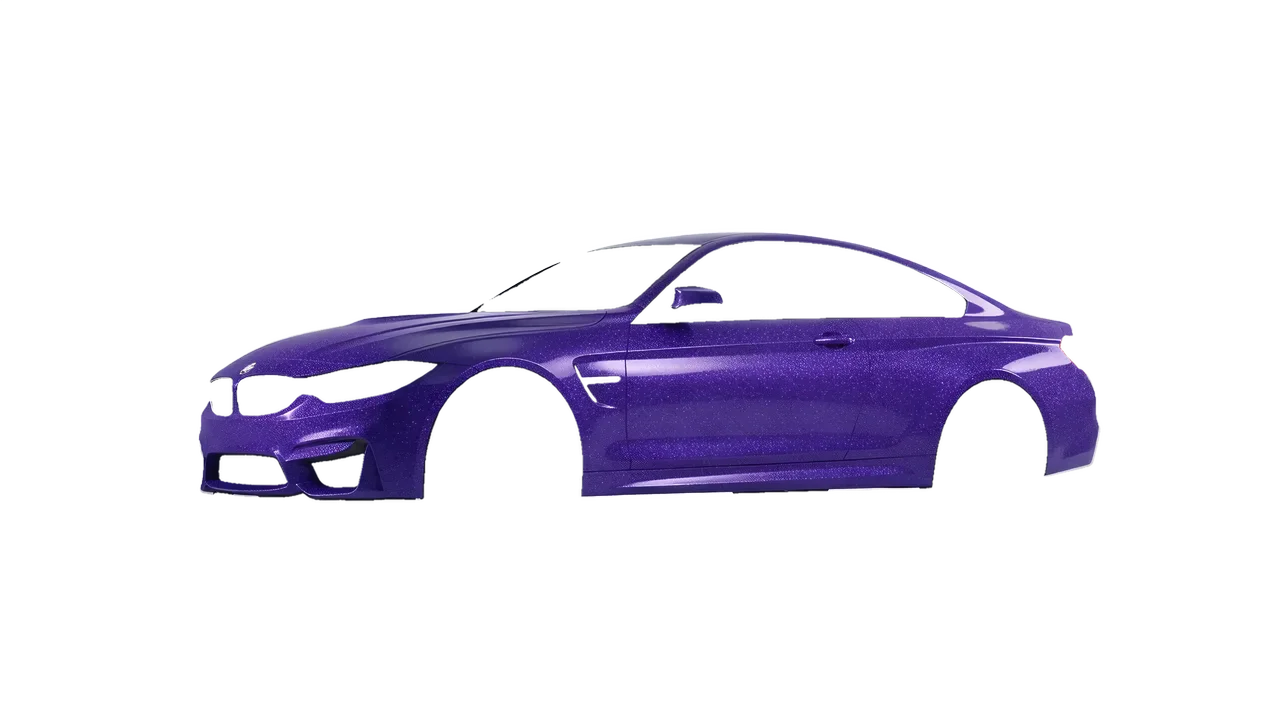 BMW M4 (F82) 2018 wrapped in Purple (Avery Dennison SW900-587-D), front three-quarter view