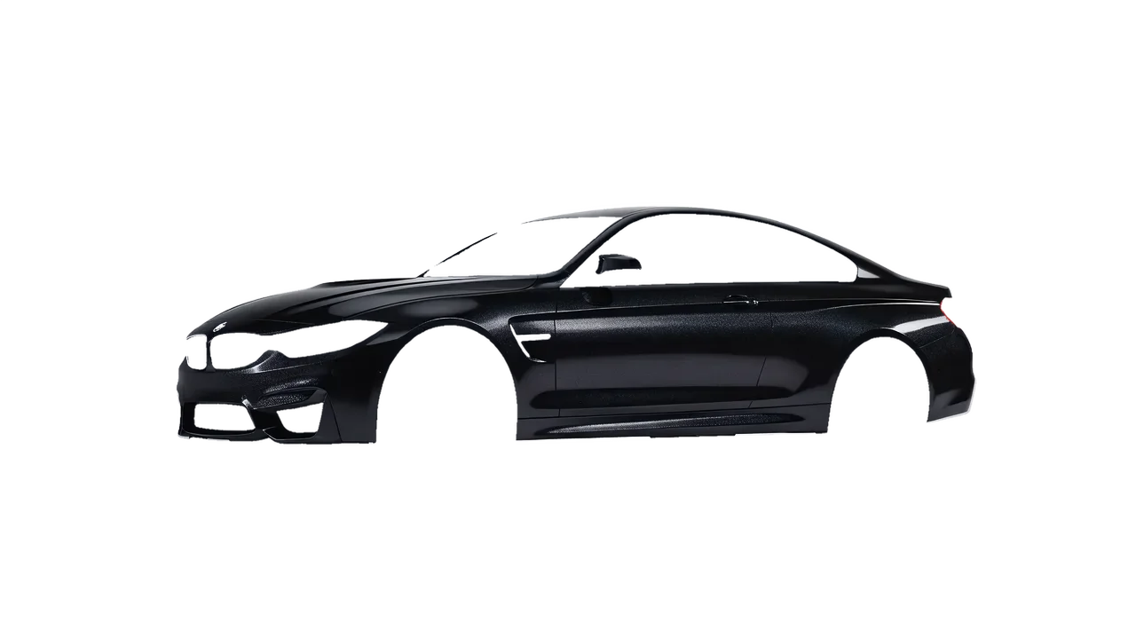 BMW M4 (F82) 2018 wrapped in Mystery Black (Avery Dennison SW900-184-M), front three-quarter view