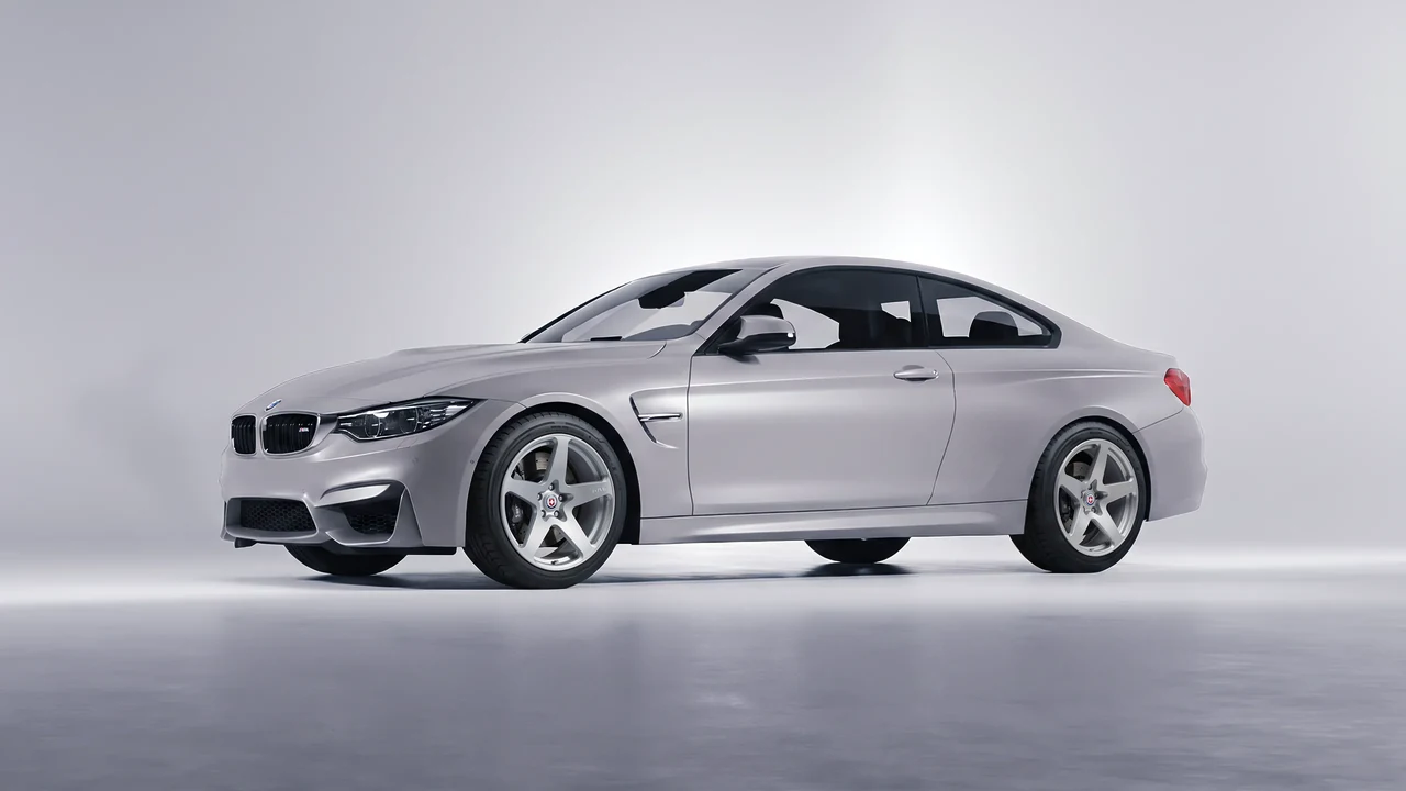 BMW M4 (F82) 2018 on HRE Performance Wheels 527M forged wheels, front three-quarter view