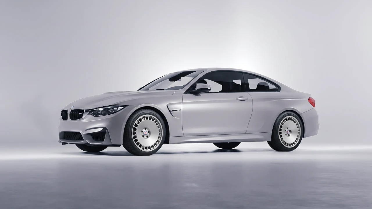 BMW M4 (F82) 2018 on HRE Performance Wheels 935M forged wheels, front three-quarter view
