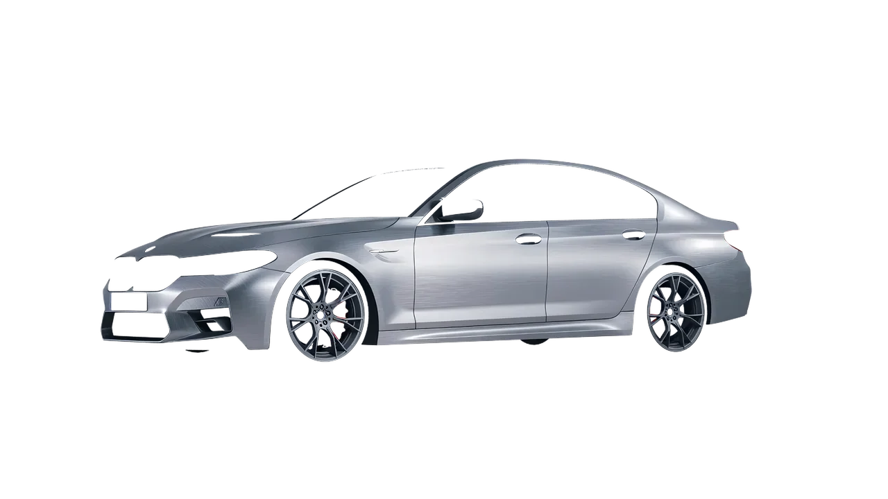 BMW M5 CS 2022 wrapped in Brushed Aluminum (Avery Dennison SW900-812-X), front three-quarter view