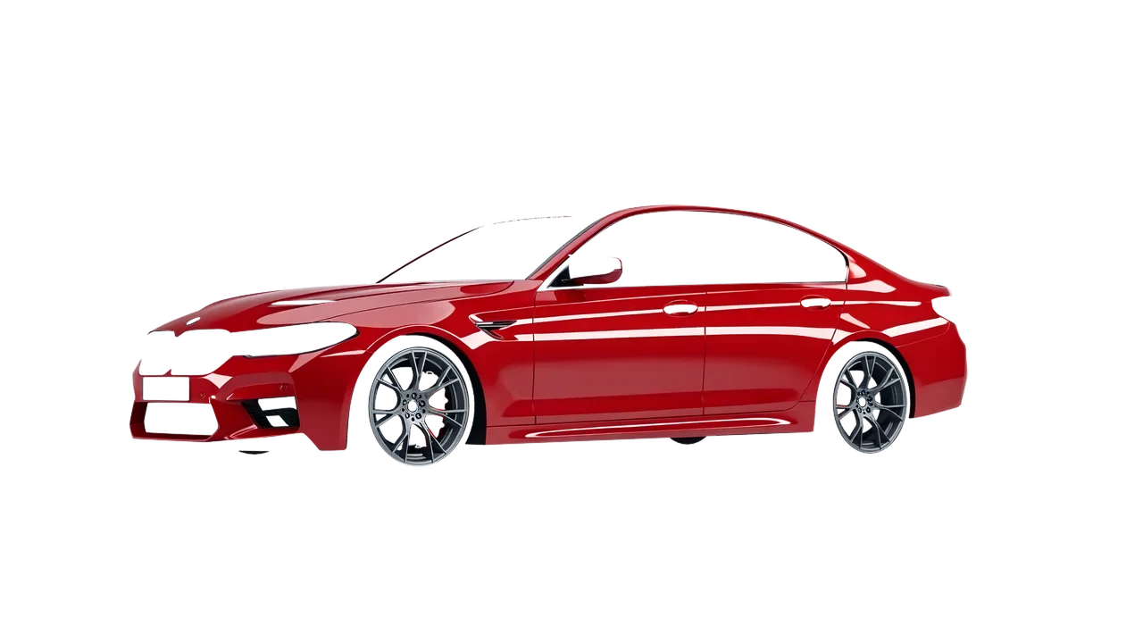 BMW M5 CS 2022 wrapped in Hot Rod Red (3M G13), front three-quarter view