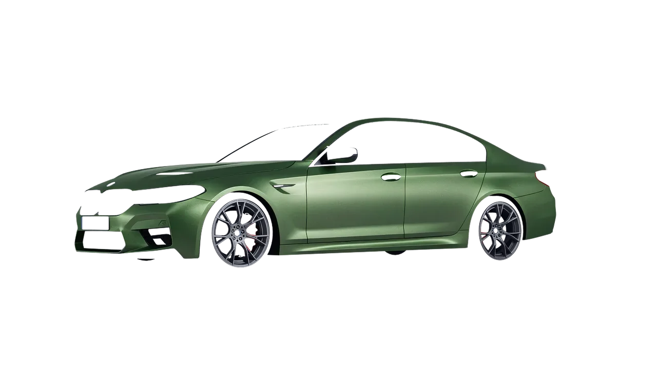 BMW M5 CS 2022 wrapped in Apple Green (Avery Dennison SW900-745-M), front three-quarter view