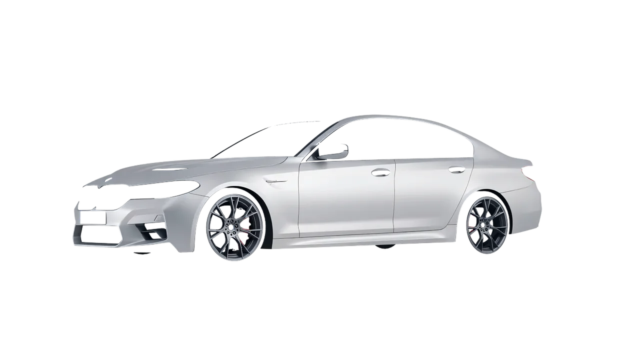 BMW M5 CS 2022 wrapped in Matte Silver (3M M21), front three-quarter view