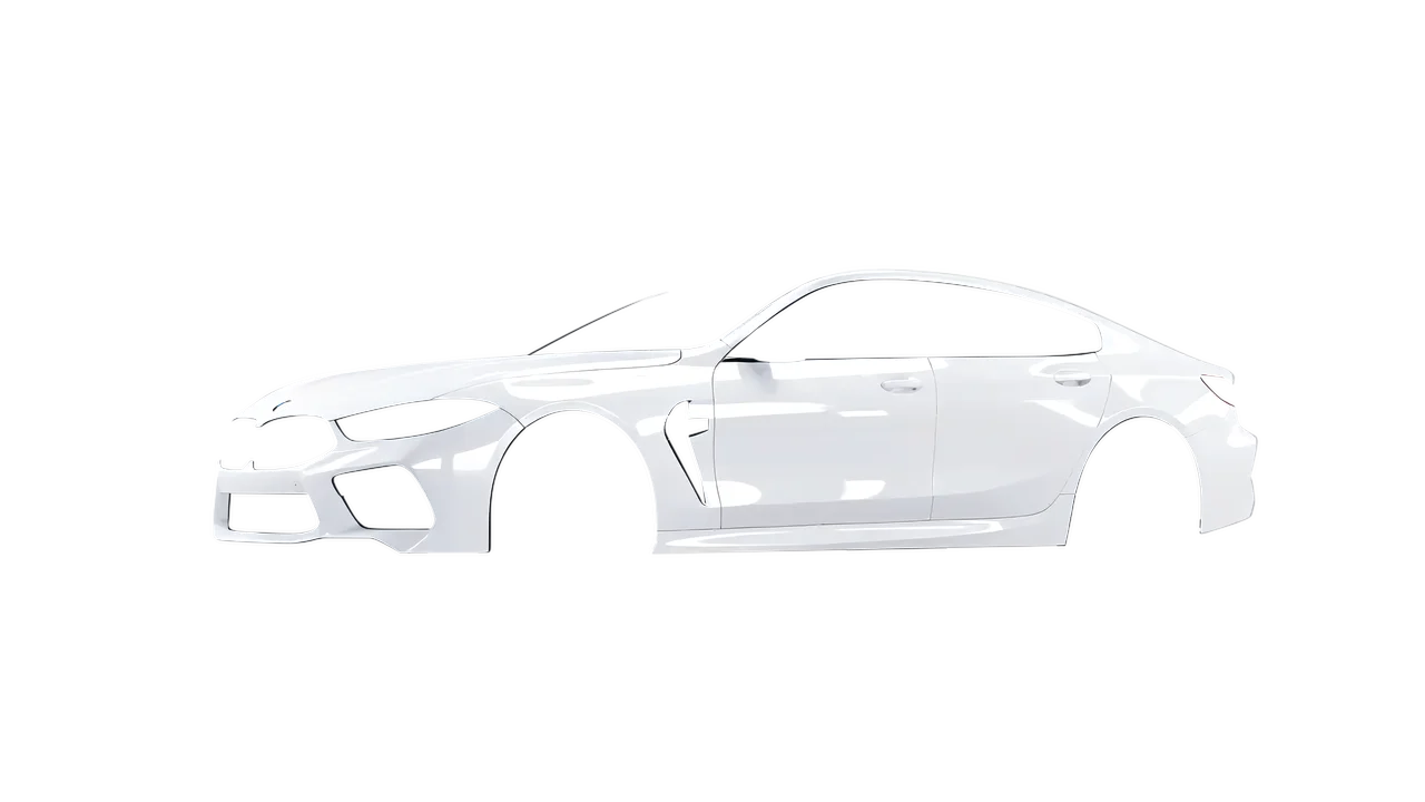 BMW M8 2022 wrapped in Gloss White (3M G10), front three-quarter view