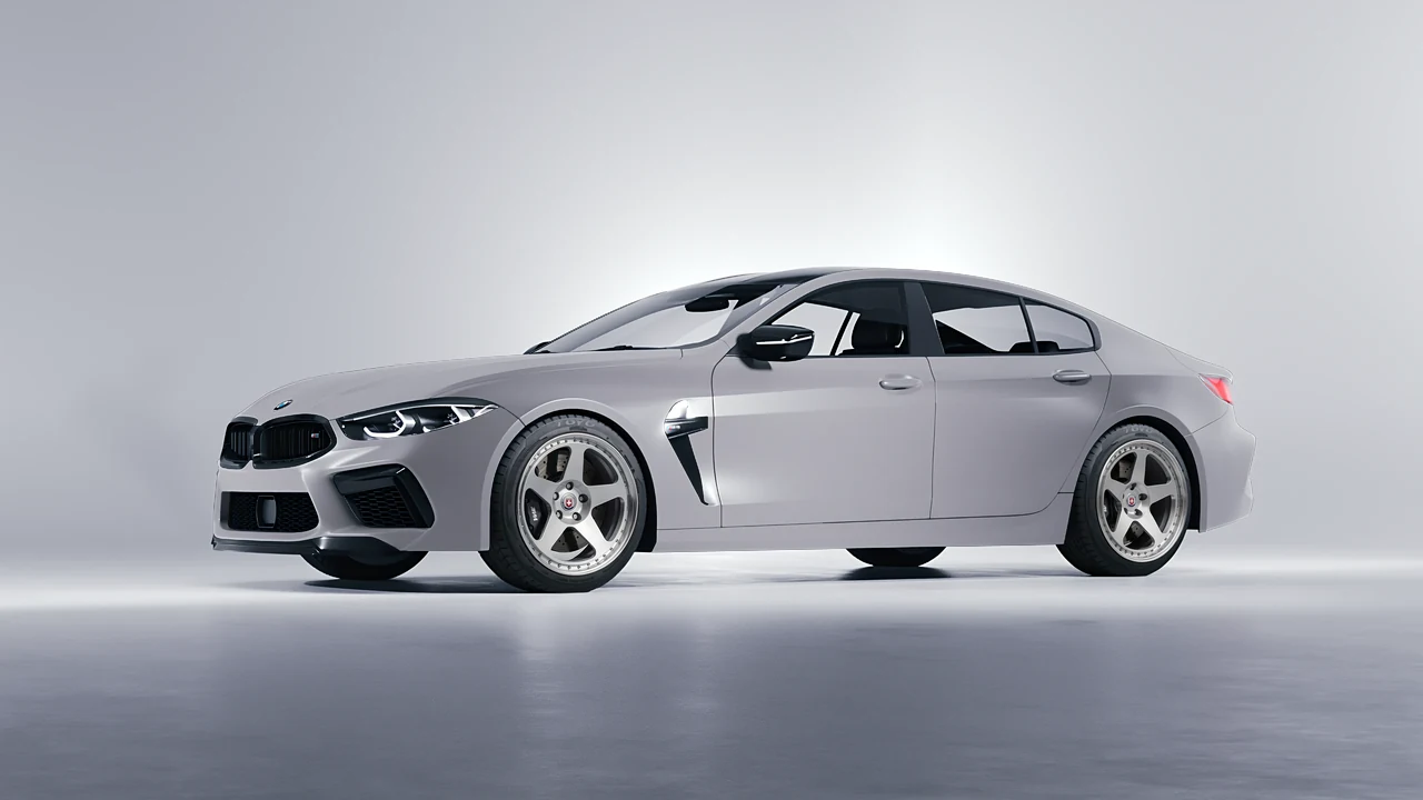 BMW M8 2022 on HRE Performance Wheels 305 forged wheels, front three-quarter view