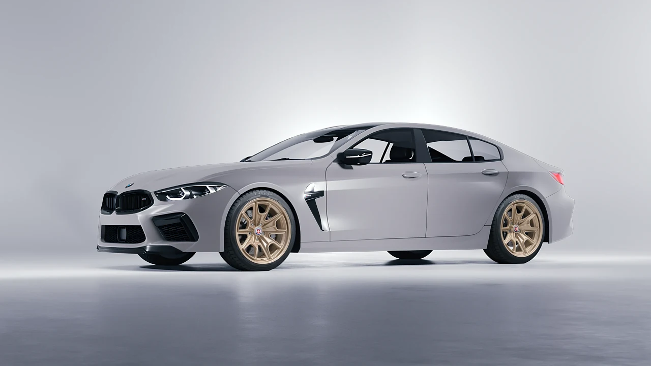 BMW M8 2022 on HRE Performance Wheels 427M forged wheels, front three-quarter view