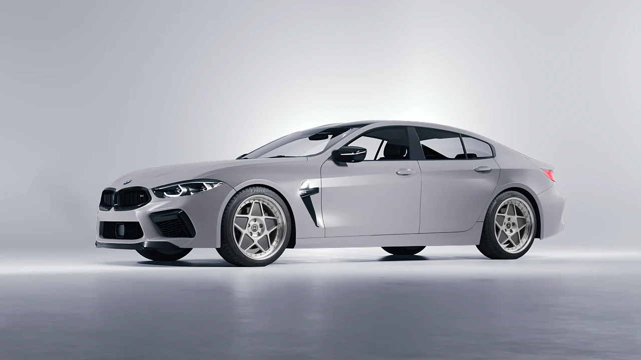 BMW M8 2022 on HRE Performance Wheels 505 forged wheels, front three-quarter view