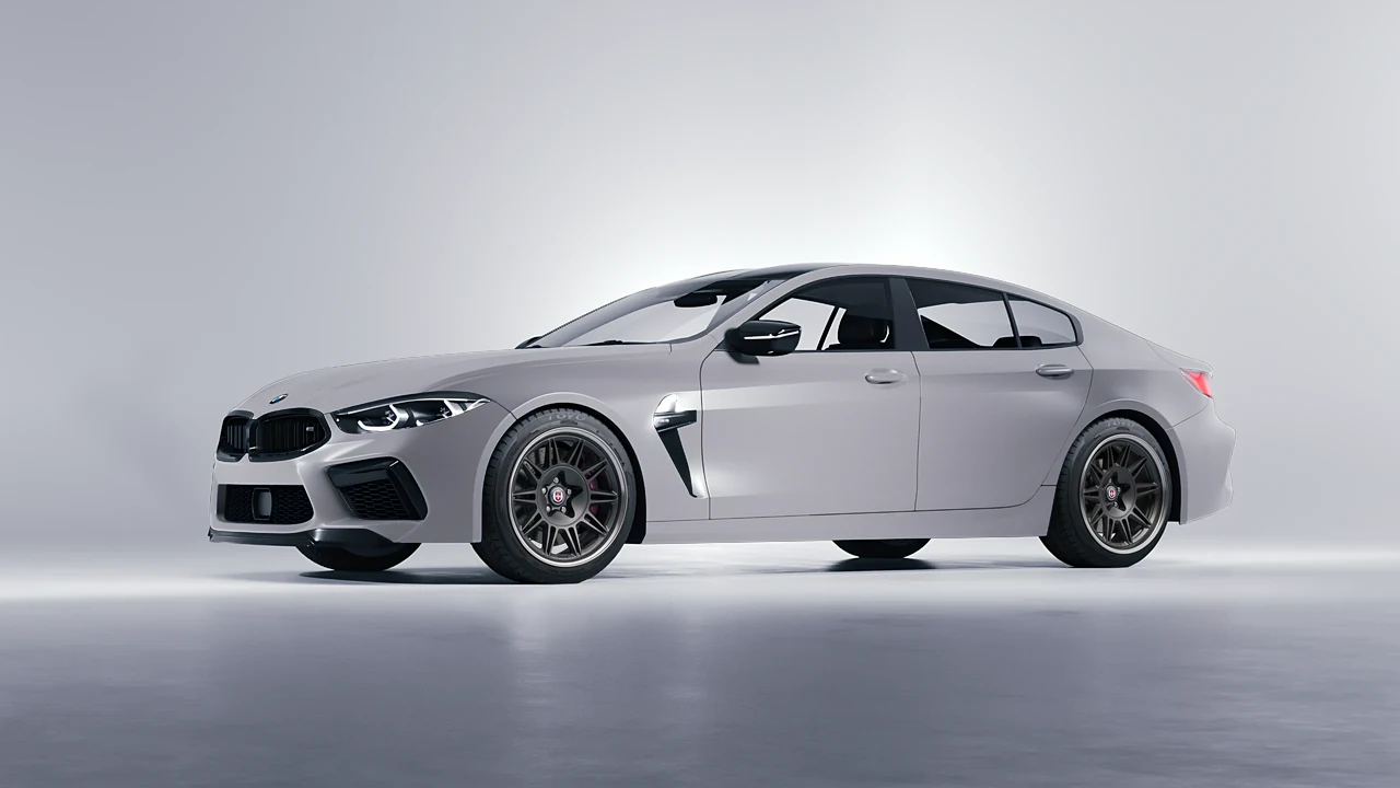 BMW M8 2022 on HRE Performance Wheels 528 forged wheels, front three-quarter view